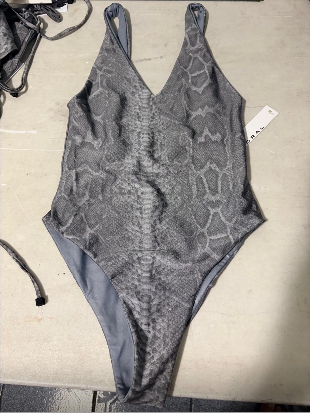 NWT KORAL SNAKE SKIN ONE PIECE SWIMSUIT S